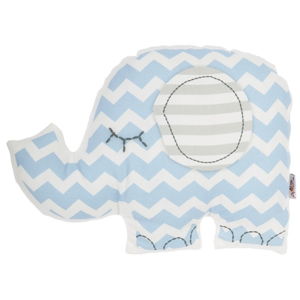 Modrý dětský polštářek s příměsí bavlny Apolena Pillow Toy Elephant, 34 x 24 cm
