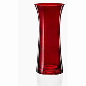 Červená skleněná váza Crystalex Extravagance, výška 24,8 cm