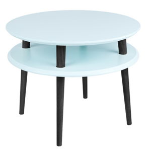 Světle tyrkysový konferenční stolek s černými nohami Ragaba UFO, Ø 57 cm
